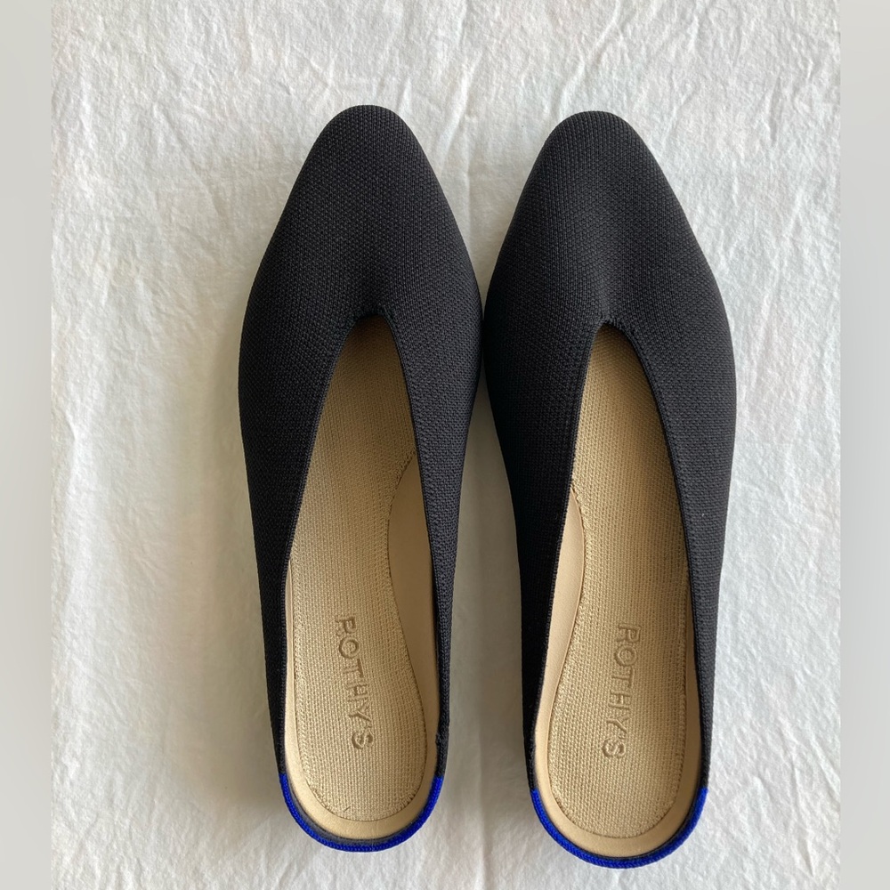 NWOT Rothy’s black Almond demi shoe, size 8.5
